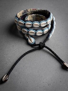 Balinese Belt- Shell with Turquoise Beads